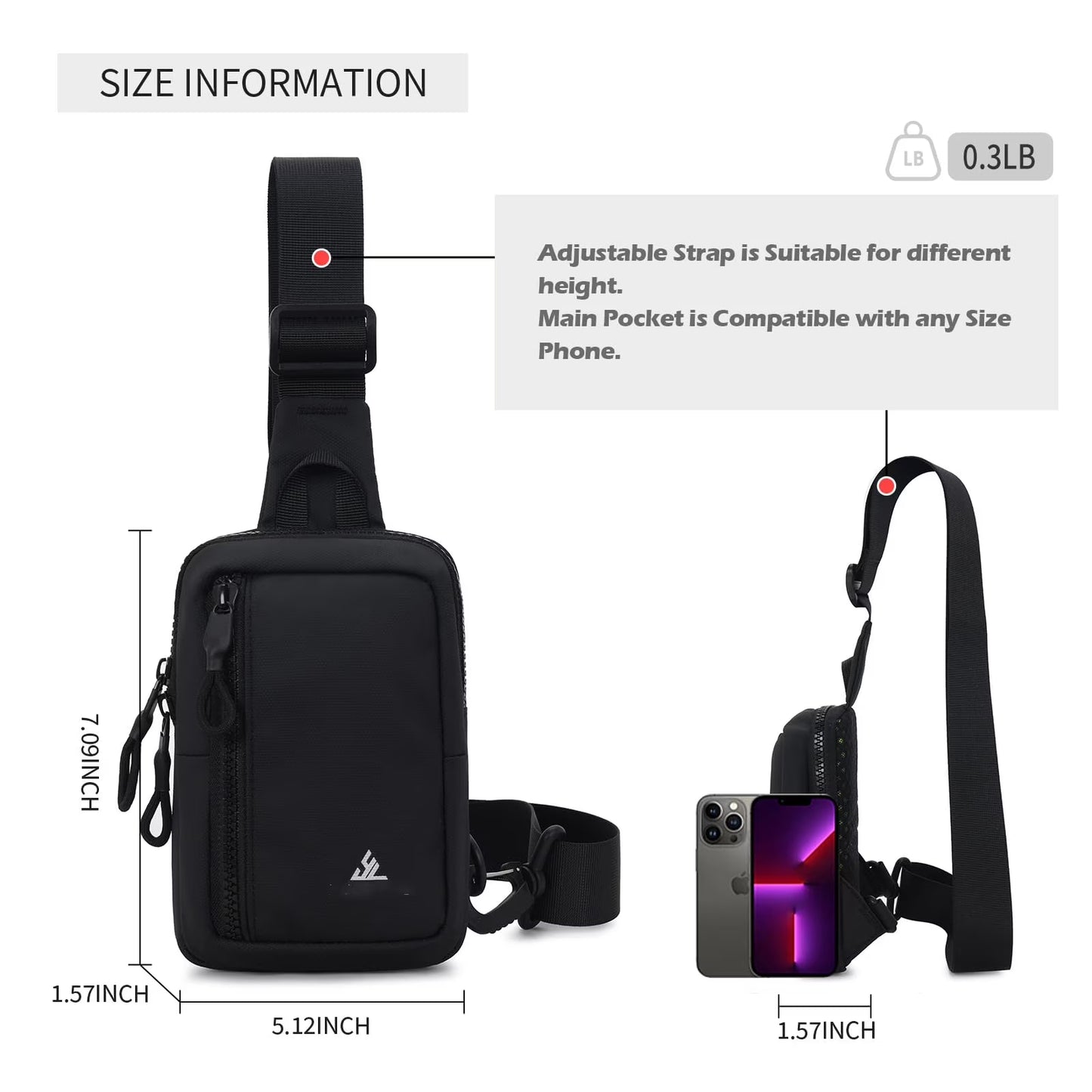 Small Crossbody Bag for Men Women Mini Sling Bag Travel Running Phone Daypack Cross Body Shoulder Bags with Keyholder
