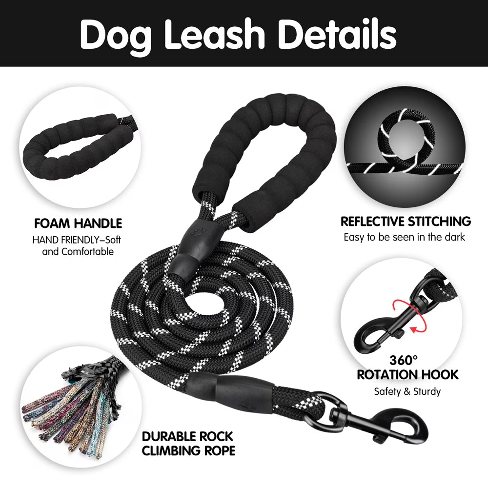 Dog Harness and Leash Combo, Escape Proof No Pull Vest Harness, Reflective Adjustable Soft Padded Pet Harness with Handle for Small to Large Dogs