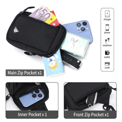 Small Crossbody Bag for Men Women Mini Sling Bag Travel Running Phone Daypack Cross Body Shoulder Bags with Keyholder