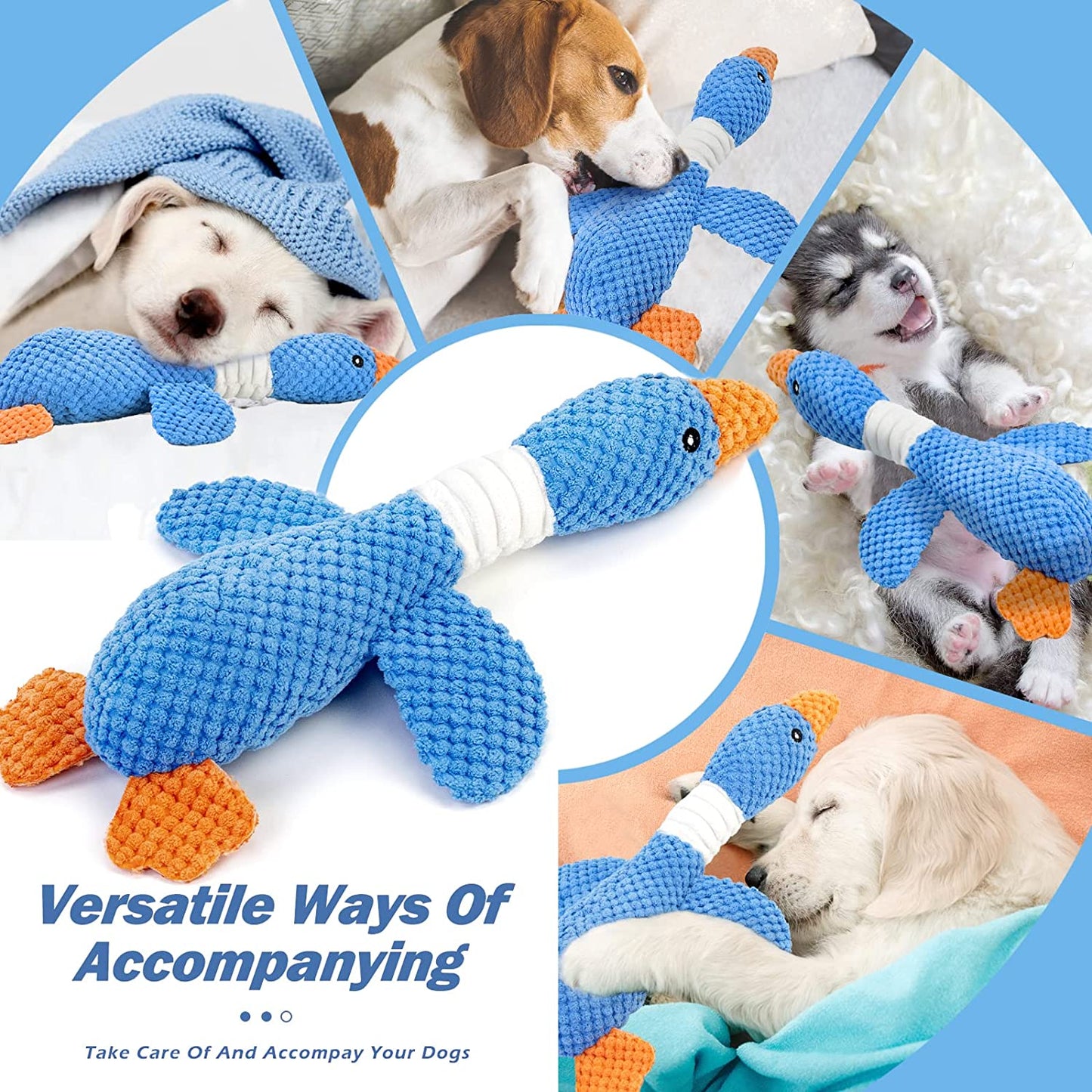 Vitscan 2 Pack Goose Tough Dog Toys for Aggressive Chewers, Durable Squeaky Dog