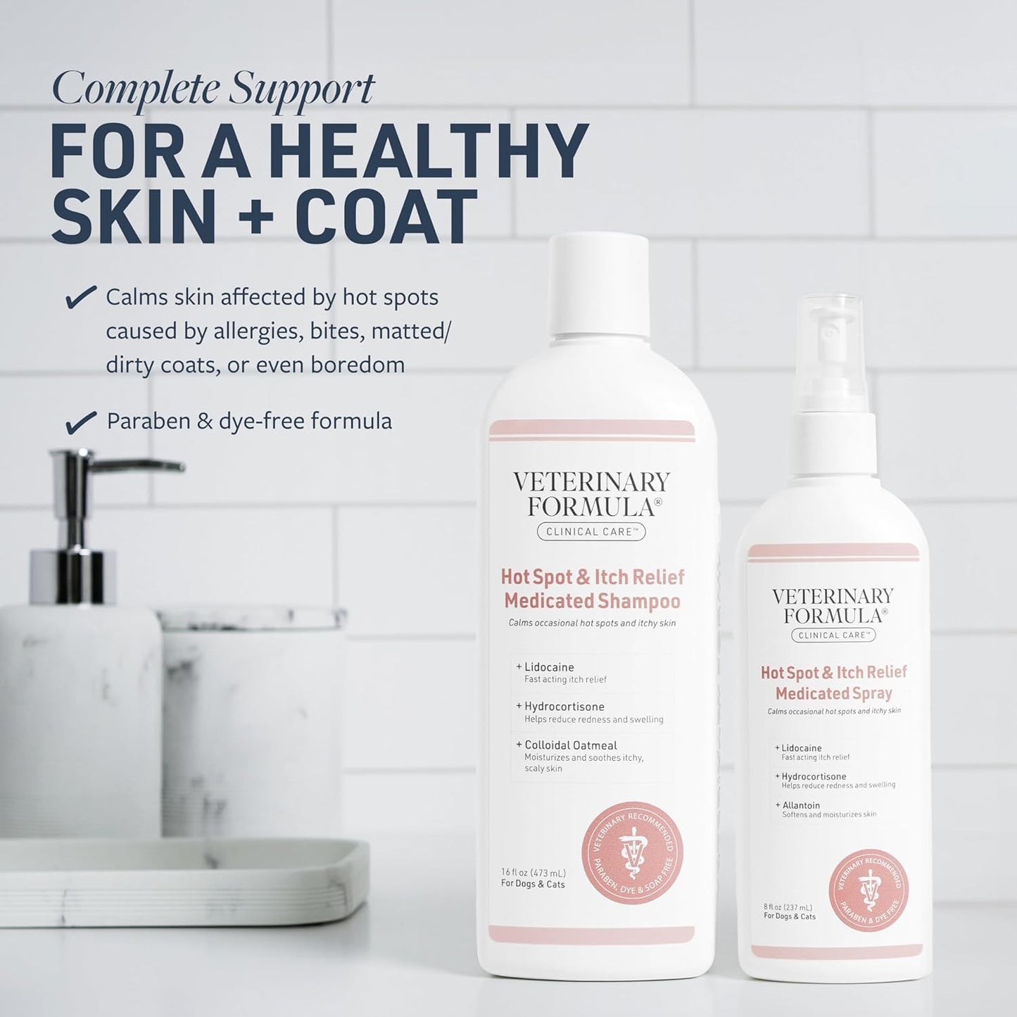 Clinical Care Hot Spot & Itch Relief Medicated Shampoo and Spray for Dogs and Ca