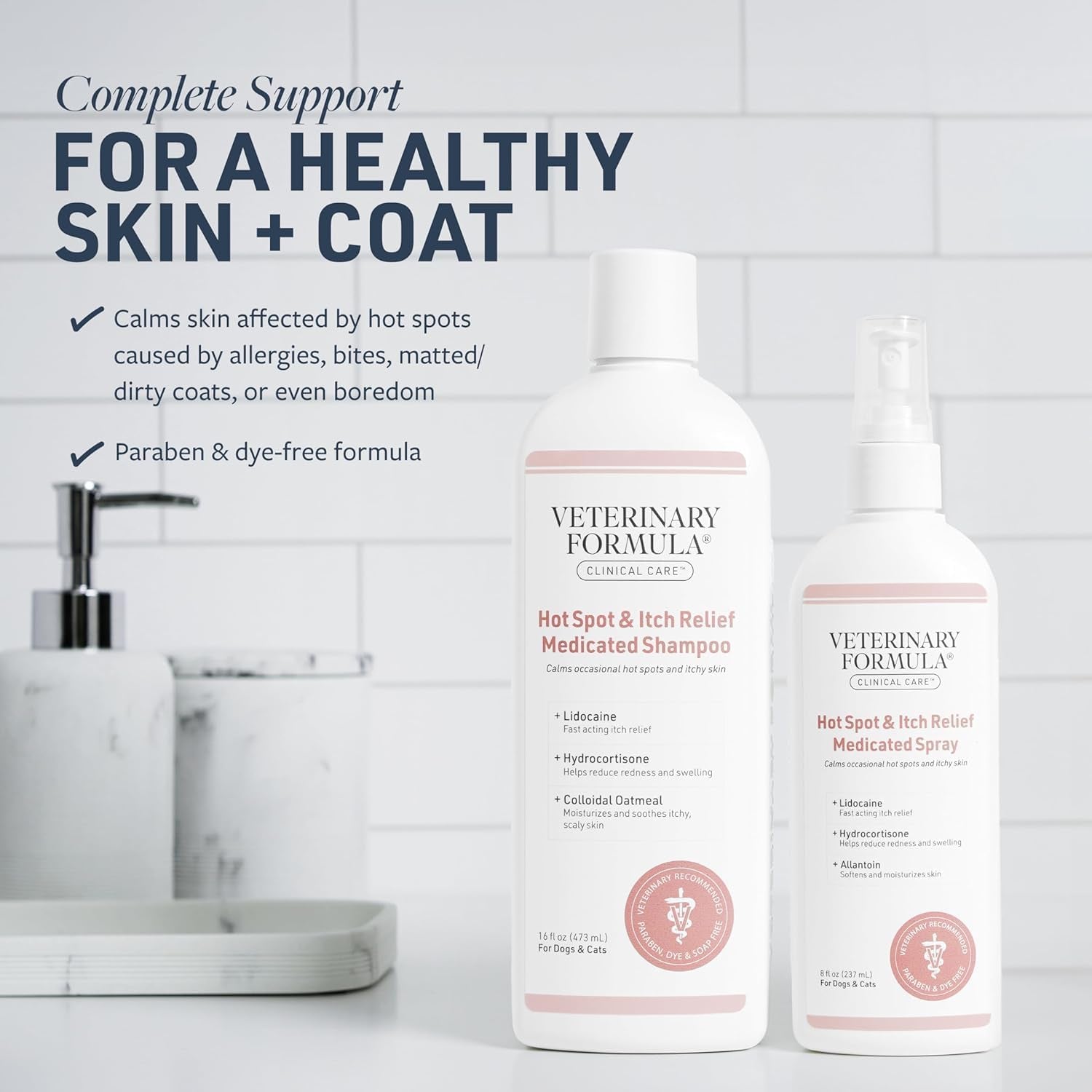 Clinical Care Hot Spot & Itch Relief Medicated Shampoo and Spray for Dogs and Ca