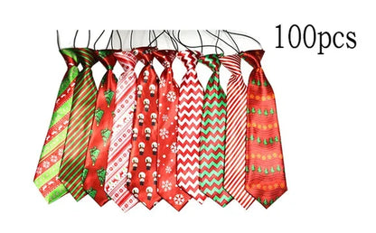 New 30/100Pcs Christmas Pet Dog Grooming Accessories Large Dog Neckties Ties Elastic Band Adjustable Pet Dog Large Ties Bowties
