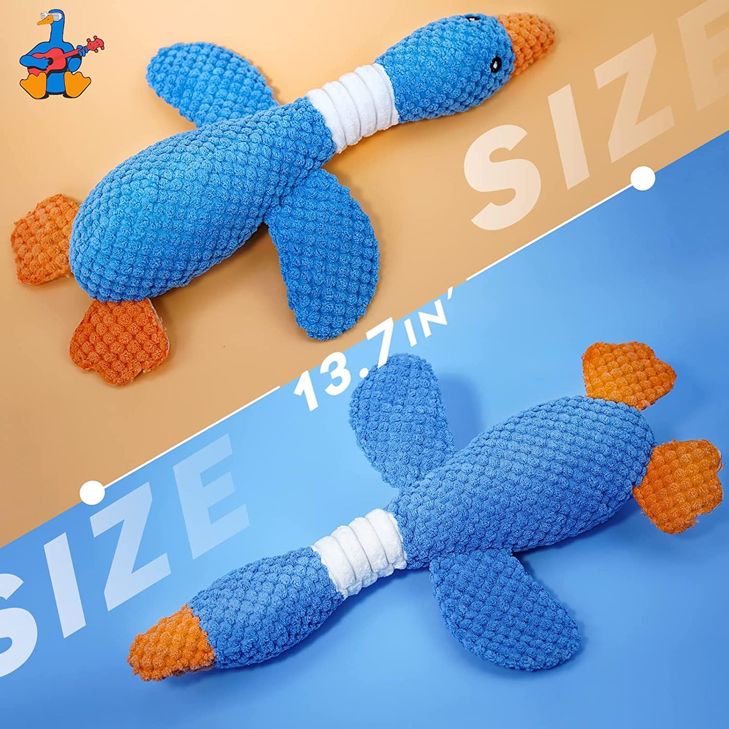Vitscan 2 Pack Goose Tough Dog Toys for Aggressive Chewers, Durable Squeaky Dog