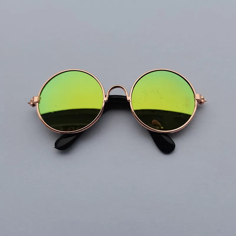 Lovely Vintage round Pet Sunglasses Reflection Eye Wear Glasses for Small Dog Cat Animal Photos Props Accessories