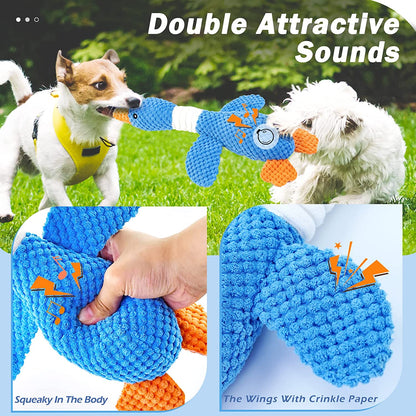Vitscan 2 Pack Goose Tough Dog Toys for Aggressive Chewers, Durable Squeaky Dog