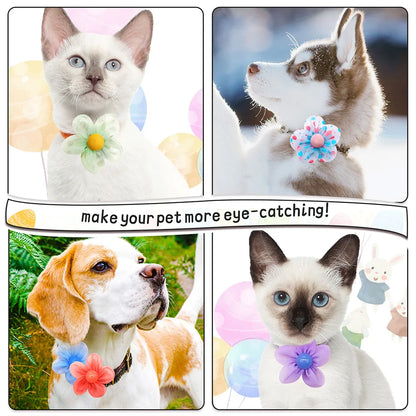 50PS Flower Collar Summer Lace Flower for Dogs Pets Bowties Dog Collar Accessoories Dog Pet Removable Bows Tie Pet Supplies