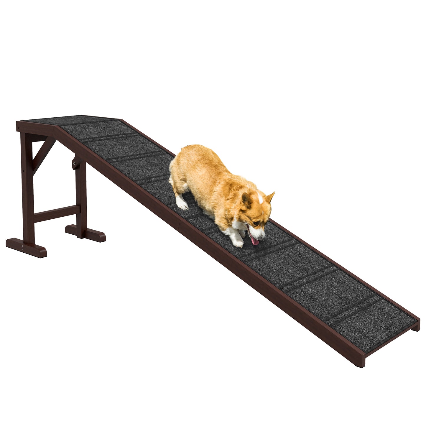 Pet Ramp for Dogs with Non-Slip Carpet and Top Platform
