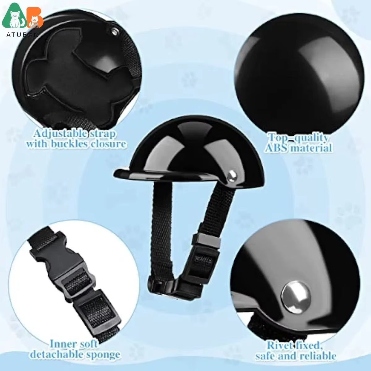 Small Dog Helmet and Goggles,Puppy Sunglasses,Uv Protection,Pet Helmet,Adjustable Belt,Dog Motorcycle,Hard Safety Hat,Windproof