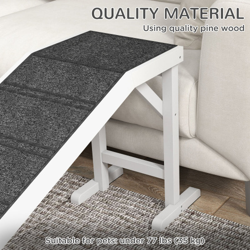 Ramp for Dog Bed, Pet Ramp for Dog with Non-Slip Carpet and Top Platform