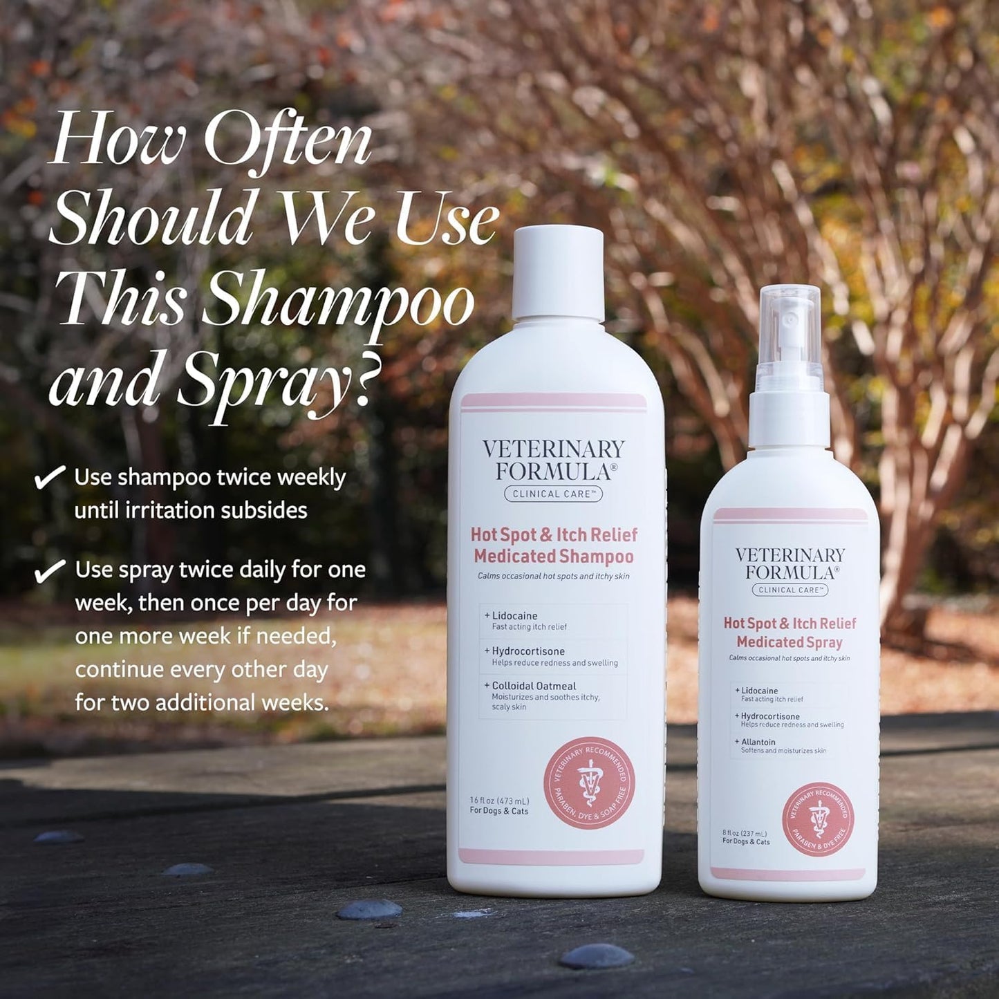 Clinical Care Hot Spot & Itch Relief Medicated Shampoo and Spray for Dogs and Ca