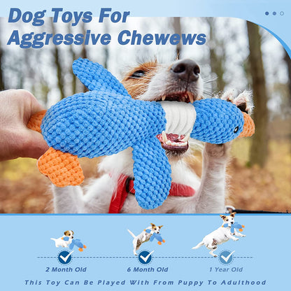 Vitscan 2 Pack Goose Tough Dog Toys for Aggressive Chewers, Durable Squeaky Dog