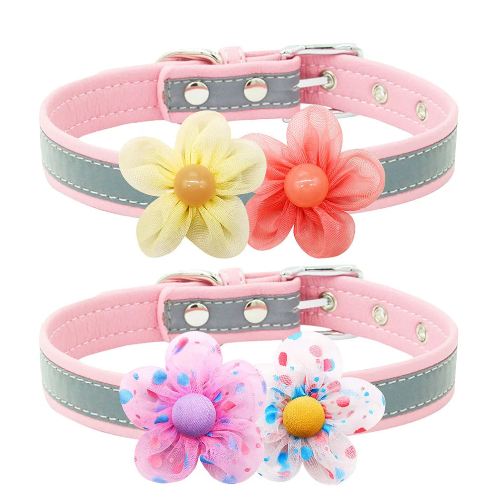 50PS Flower Collar Summer Lace Flower for Dogs Pets Bowties Dog Collar Accessoories Dog Pet Removable Bows Tie Pet Supplies