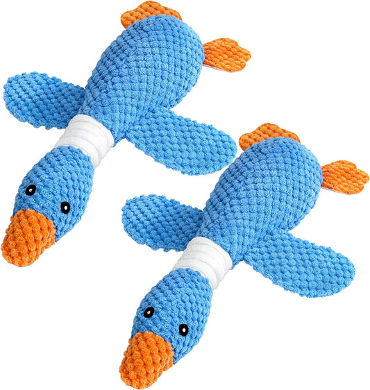 Vitscan 2 Pack Goose Tough Dog Toys for Aggressive Chewers, Durable Squeaky Dog