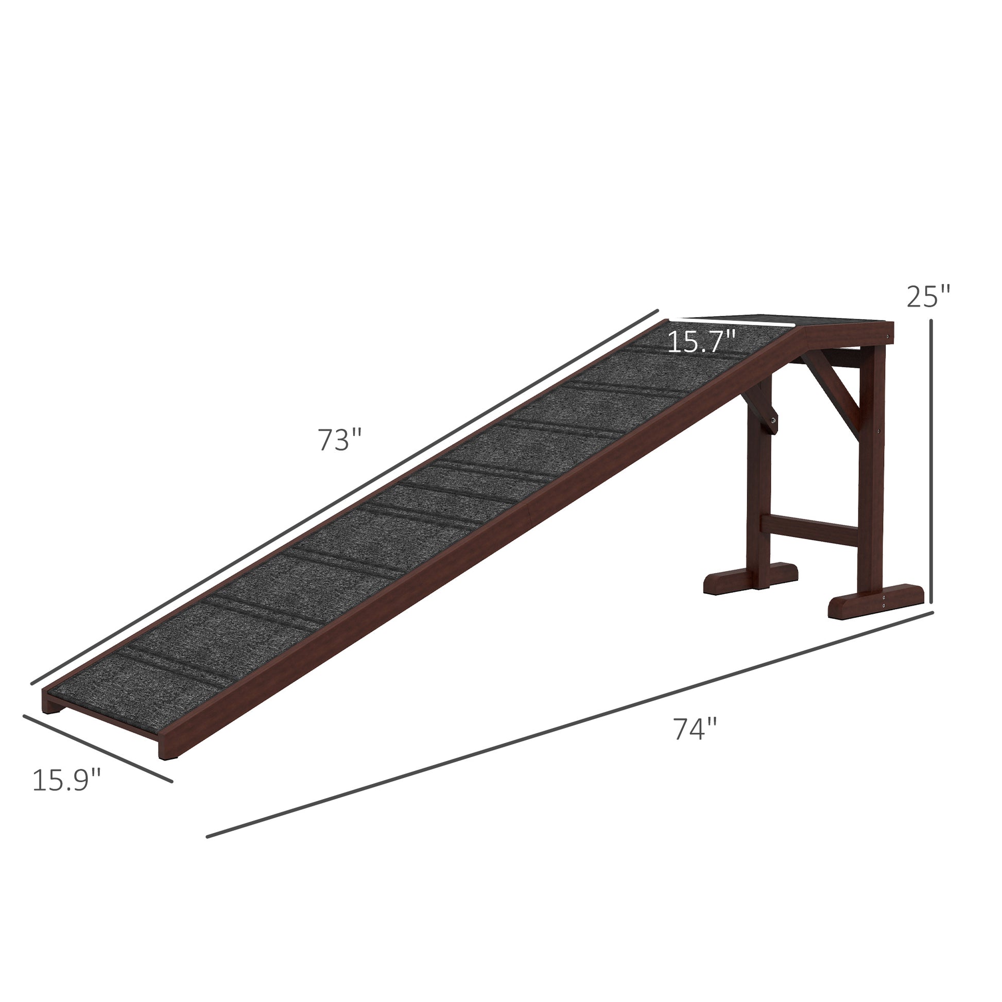 Pet Ramp for Dogs with Non-Slip Carpet and Top Platform
