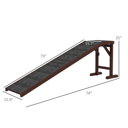 Pet Ramp for Dogs with Non-Slip Carpet and Top Platform