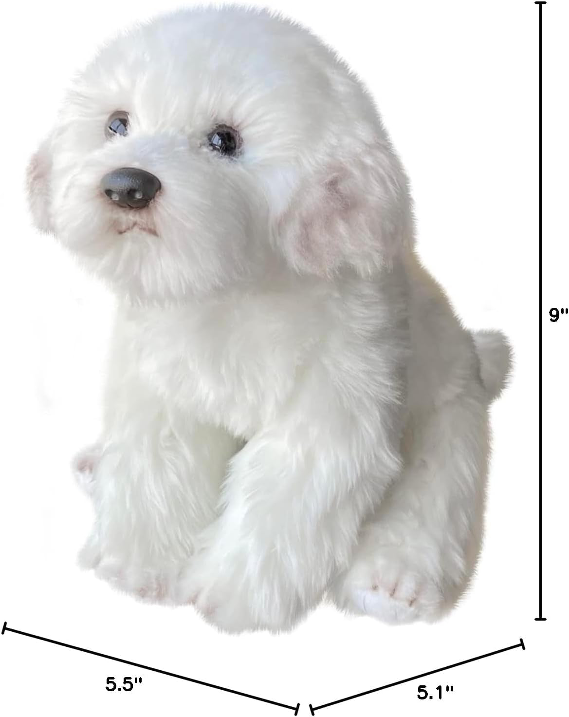 Maltese Stuffed Animal, Realistic Dog Plush, Lifelike Stuffed Animal,Compani