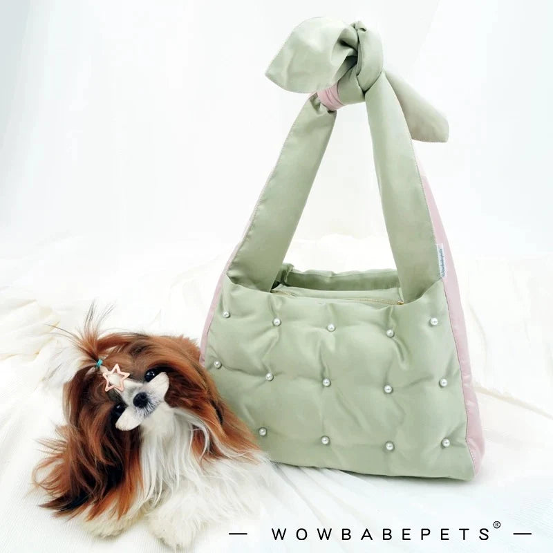 Pearl-Tufted Travel Tote