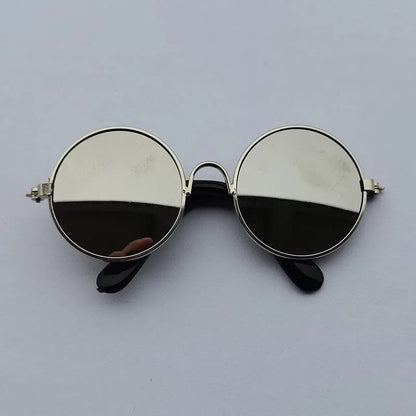 Lovely Vintage round Pet Sunglasses Reflection Eye Wear Glasses for Small Dog Cat Animal Photos Props Accessories