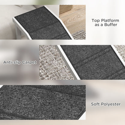 Ramp for Dog Bed, Pet Ramp for Dog with Non-Slip Carpet and Top Platform