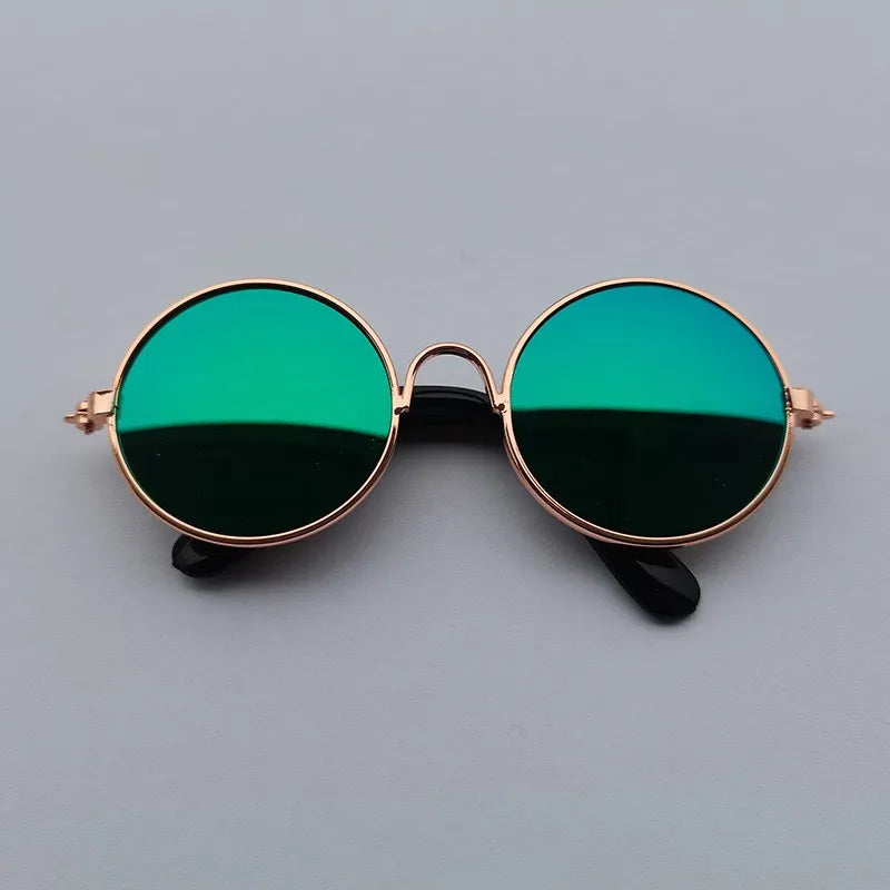 Lovely Vintage round Pet Sunglasses Reflection Eye Wear Glasses for Small Dog Cat Animal Photos Props Accessories