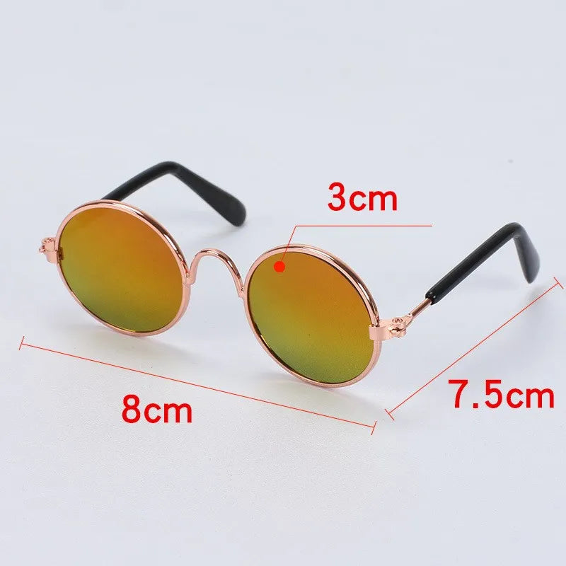 Lovely Vintage round Pet Sunglasses Reflection Eye Wear Glasses for Small Dog Cat Animal Photos Props Accessories