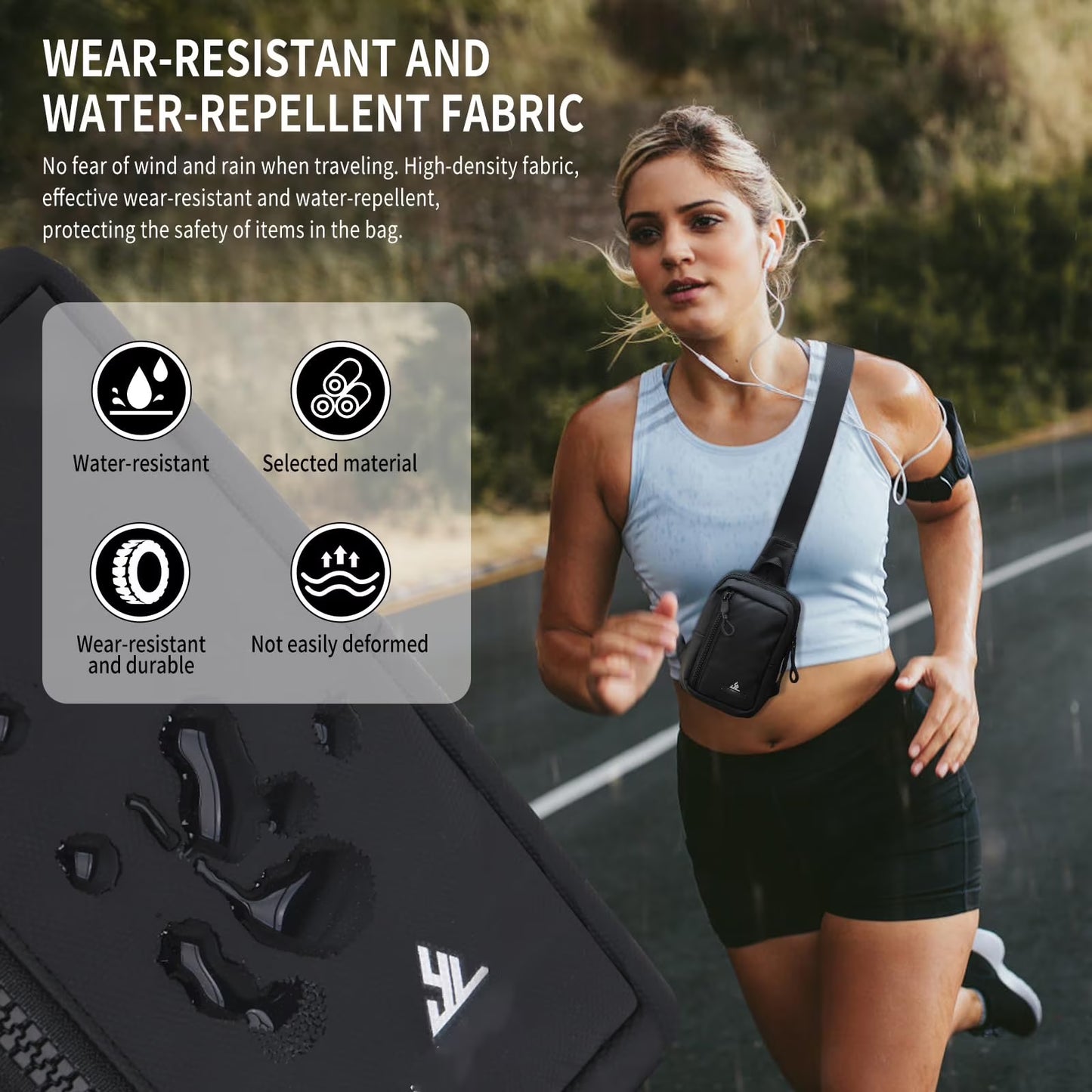 Small Crossbody Bag for Men Women Mini Sling Bag Travel Running Phone Daypack Cross Body Shoulder Bags with Keyholder