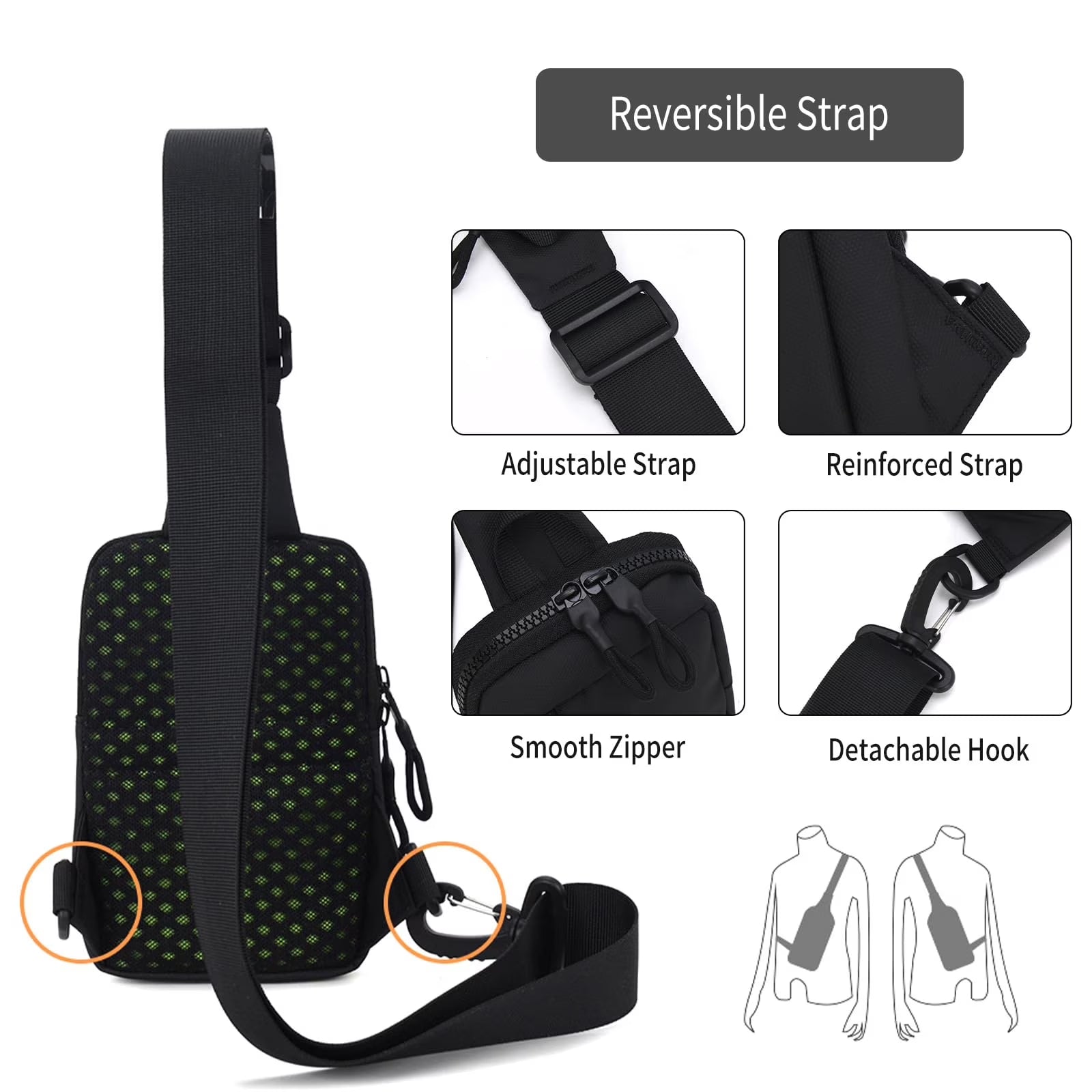 Small Crossbody Bag for Men Women Mini Sling Bag Travel Running Phone Daypack Cross Body Shoulder Bags with Keyholder