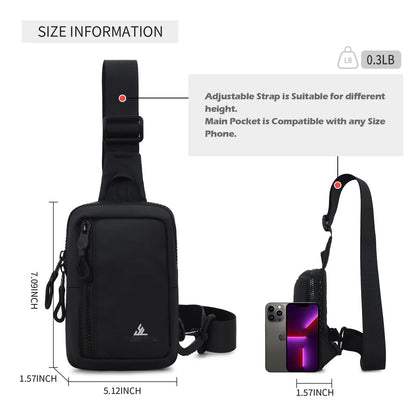 Small Crossbody Bag for Men Women Mini Sling Bag Travel Running Phone Daypack Cross Body Shoulder Bags with Keyholder