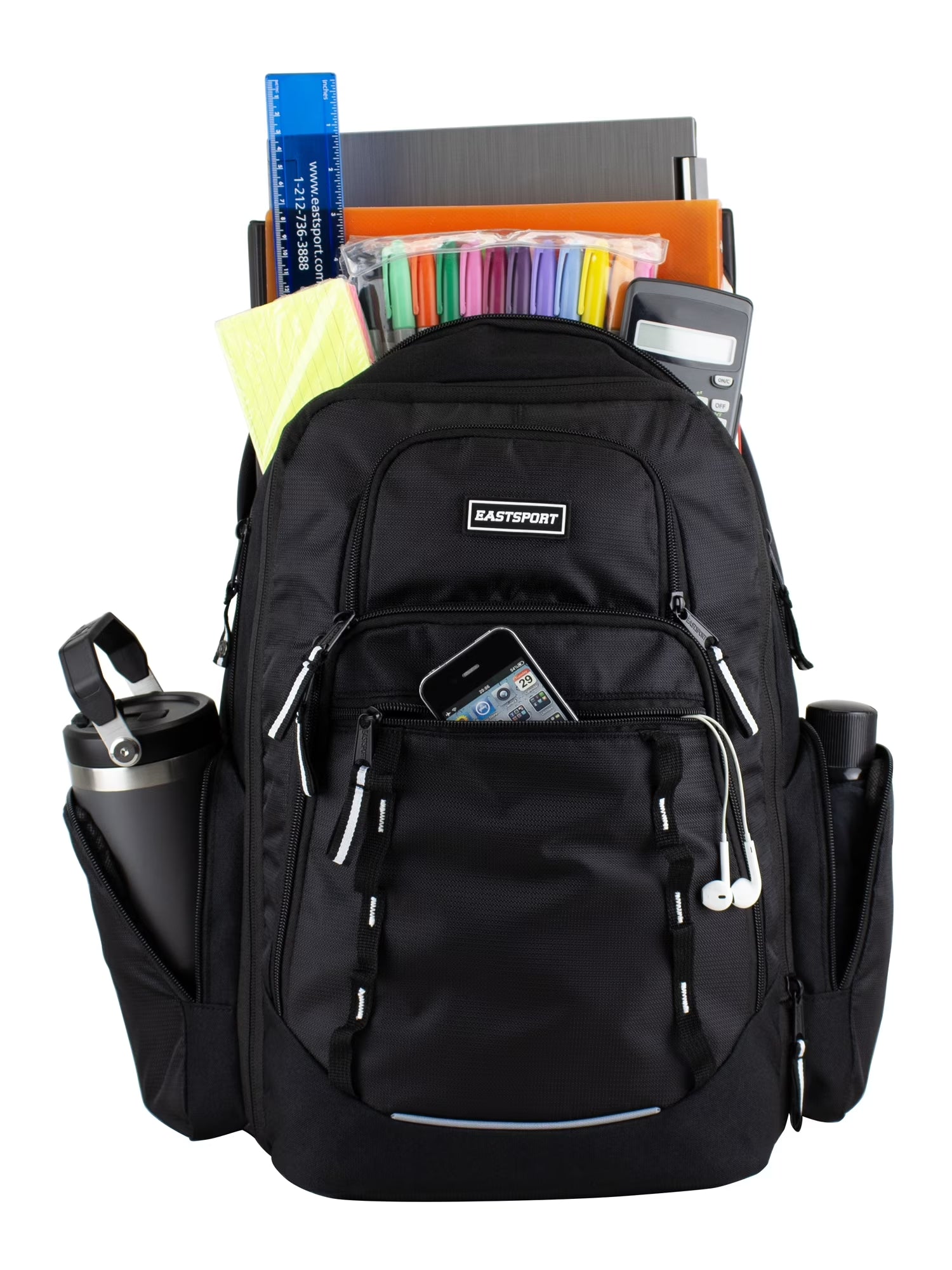 Unisex Diamond Expandable Recycled Backpack, Black