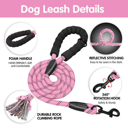 Dog Harness and Leash Combo, Escape Proof No Pull Vest Harness, Reflective Adjustable Soft Padded Pet Harness with Handle for Small to Large Dogs