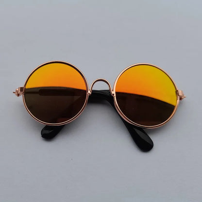 Lovely Vintage round Pet Sunglasses Reflection Eye Wear Glasses for Small Dog Cat Animal Photos Props Accessories