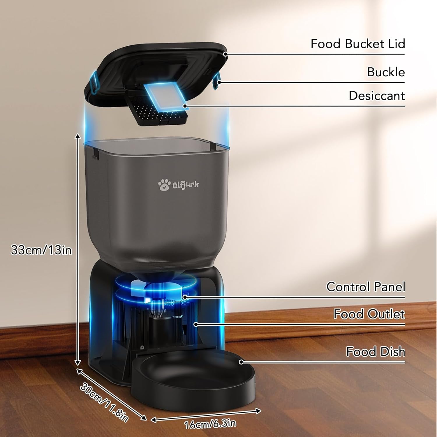 Automatic Dog & Cat Feeder with Freshness Preservation, 4L Timed Cat Feeder With