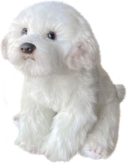 Maltese Stuffed Animal, Realistic Dog Plush, Lifelike Stuffed Animal,Compani