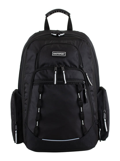 Unisex Diamond Expandable Recycled Backpack, Black