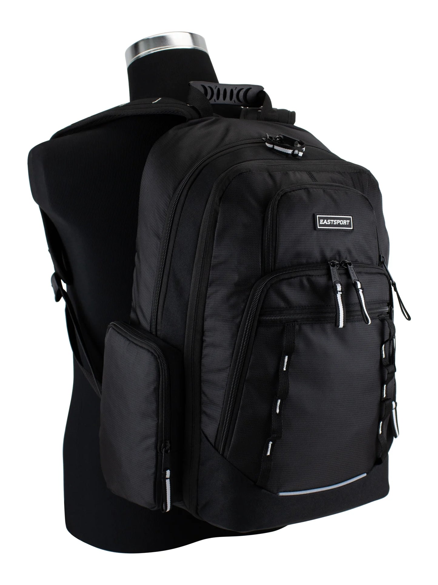 Unisex Diamond Expandable Recycled Backpack, Black