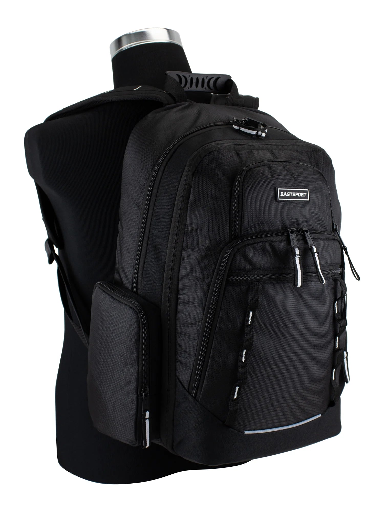 Unisex Diamond Expandable Recycled Backpack, Black