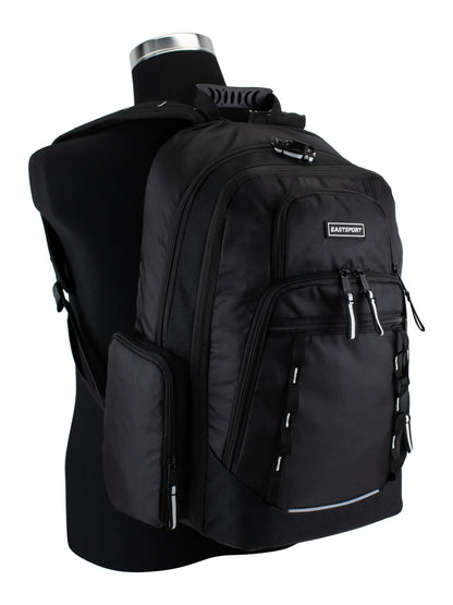 Unisex Diamond Expandable Recycled Backpack, Black
